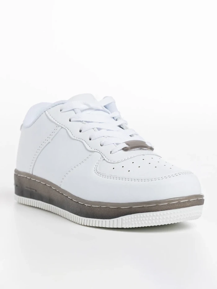 Детски спортни обувки  бели  с  черно  от еко кожа  Carsyn