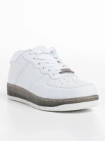 Детски спортни обувки  бели  с  черно  от еко кожа  Carsyn