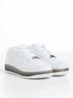 Детски спортни обувки  бели  с  черно  от еко кожа  Carsyn