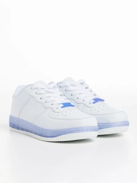 Детски спортни обувки  бели със синьо  от еко кожа  Carsyn