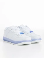 Детски спортни обувки  бели със синьо  от еко кожа  Carsyn