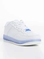 Детски спортни обувки  бели със синьо  от еко кожа  Carsyn