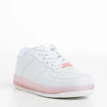 Детски спортни обувки  бели  с  розови  от еко кожа  Carsyn