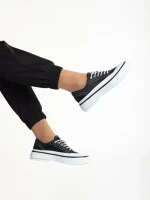 Дамски  кецове  черни  от текстилен материал  Dariana