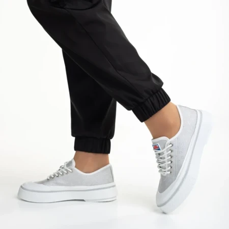 Дамски  кецове  сиви  от текстилен материал  Dariana