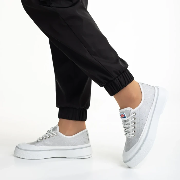 Дамски  кецове  сиви  от текстилен материал  Dariana