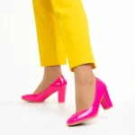 Дамски обувки  с ток  цикламени  от еко кожа Crenta