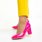 Дамски обувки  с ток  цикламени  от еко кожа Crenta