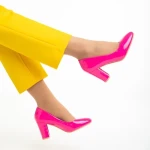 Дамски обувки  с ток  цикламени  от еко кожа Crenta