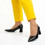 Дамски обувки  черни  от еко кожа с ток  Amarilis