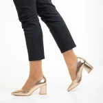 Дамски обувки  розови  от еко кожа с ток  Mirsada