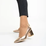 Дамски обувки  розови  от еко кожа с ток  Mirsada