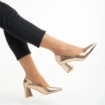 Дамски обувки  розови  от еко кожа с ток  Mirsada