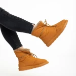 Дамски чизми камел  от текстилен материал  Anselma