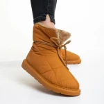 Дамски чизми камел  от текстилен материал  Anselma