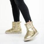 Дамски чизми златисти  от текстилен материал  Giuditta
