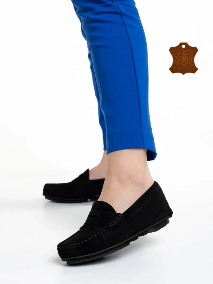 Дамски мокасини  черни  от естествена кожа  Kathi