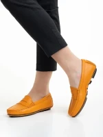Дамски мокасини  оранжеви от естествена кожа  Carmella