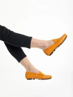 Дамски мокасини  оранжеви от естествена кожа  Carmella