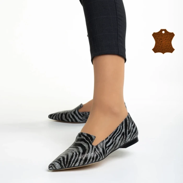 Дамски балерини  Marco черни  от естествена кожа Lally