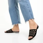 Дамски  чехли  Marco черни  от естествена кожа Elba