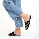 Дамски  чехли  Marco черни  от естествена кожа Elba