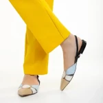 Дамски обувки Marco бежови със синьо от естествена кожа Alfonsina