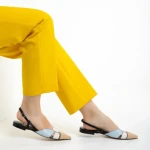 Дамски обувки Marco бежови със синьо от естествена кожа Alfonsina