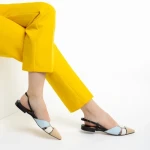 Дамски обувки Marco бежови със синьо от естествена кожа Alfonsina