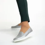 Дамски обувки сребристи  от естествена кожа Tajana