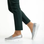 Дамски обувки сребристи  от естествена кожа Tajana