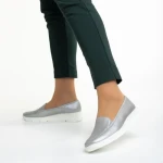 Дамски обувки сребристи  от естествена кожа Tajana