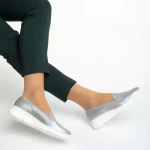 Дамски обувки сребристи  от естествена кожа Tajana