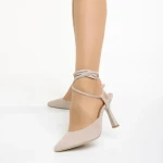 Дамски обувки Marco бежови от велур  Andrada