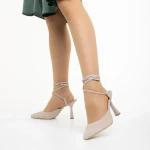 Дамски обувки Marco бежови от велур  Andrada