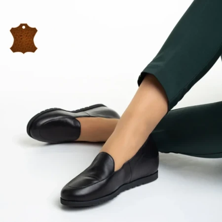 Дамски обувки Marco черни  от естествена кожа Liss