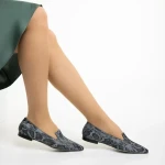 Дамски балерини  Marco сиви  с черно от естествена кожа Lally