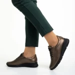 Всекидневни дамски обувки  златисти   от естествена кожа Anahita