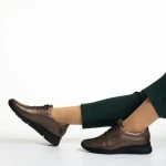 Всекидневни дамски обувки  златисти   от естествена кожа Anahita