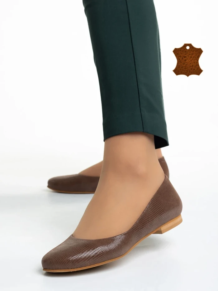 Дамски балерини  Marco кафяви  от естествена кожа Marnie