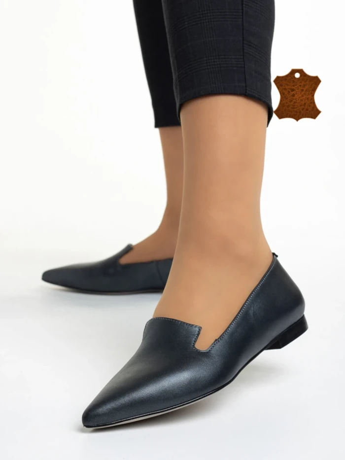 Дамски балерини  Marco сиви  от естествена кожа Lally