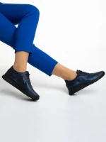 Всекидневни дамски обувки  сини  от естествена кожа Anahita