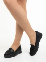 Дамски мокасини  черни  от естествена кожа Zofia