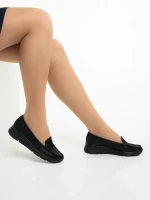 Дамски мокасини  черни  от естествена кожа Zofia