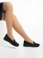 Дамски мокасини  черни  от естествена кожа Zofia