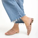 Дамски  чехли  Marco розови  от естествена кожа Elba