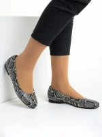 Дамски балерини  Marco бежови с черно от естествена кожа Marnie