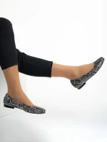 Дамски балерини  Marco бежови с черно от естествена кожа Marnie