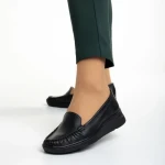 Дамски мокасини  черни  от естествена кожа Zofia