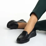 Дамски мокасини  черни  от естествена кожа Zofia